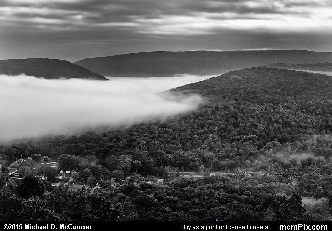 Tharp Knob Overlook (Tharp Knob Overlook Black and White Picture 002 - October 8, 2015 from Ohiopyle State Park, Pennsylvania)